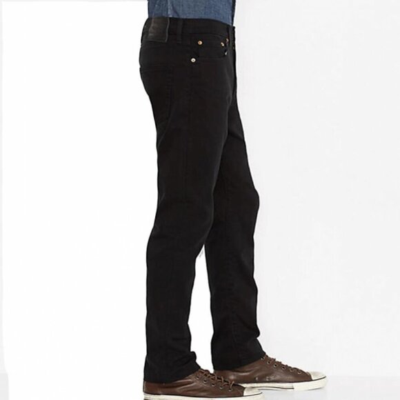 Levi's 522 Men's Slim Taper Fit Jeans Jet Black Denim Stretch Classic Casual 36 - Picture 2 of 13